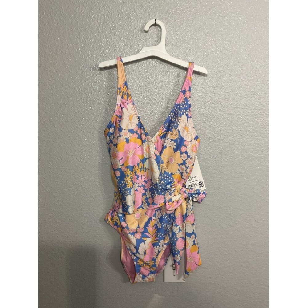 Member’s Mark Ladies One-piece Pink Floral Swimsuit With Side Tie Sz XS NWT